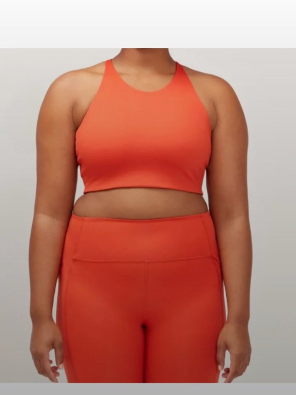 Girlfriend‎ Collective Topanga Halter Sports Bra Size Large Orange